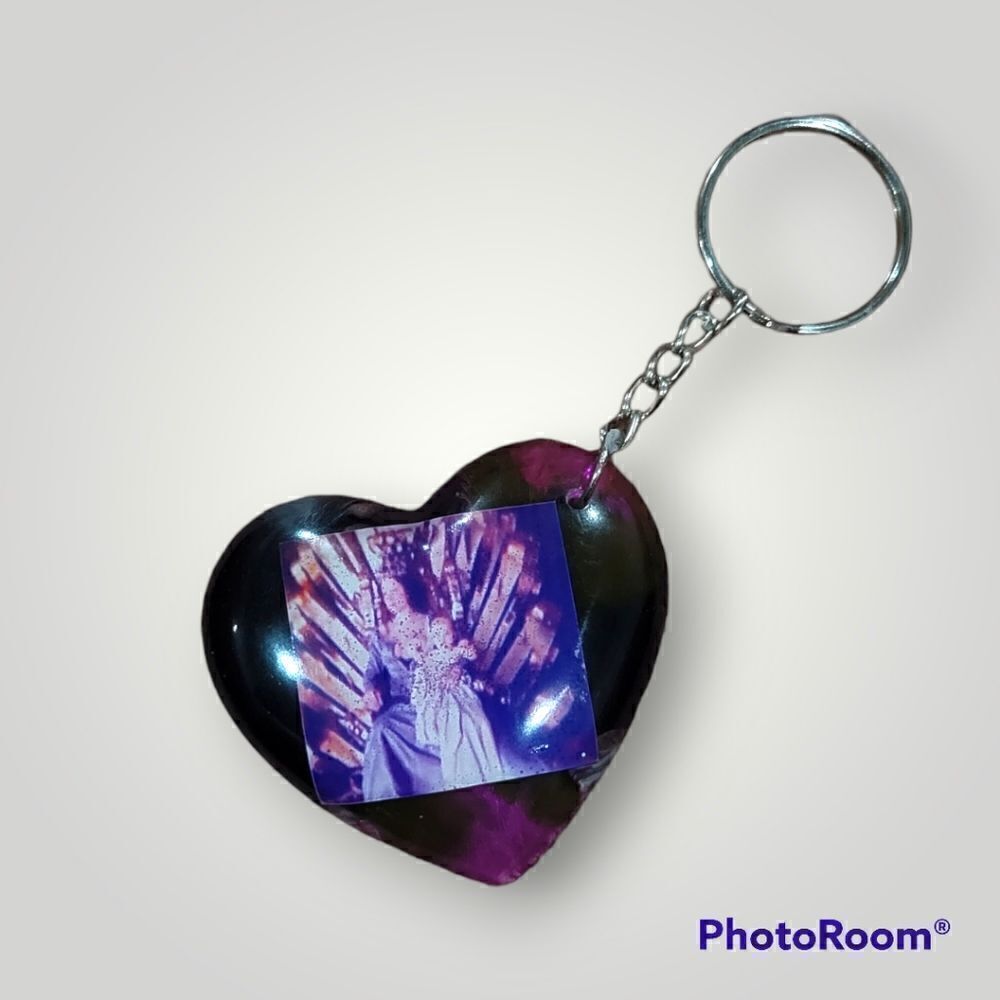 Halsey Purple Ink Heart Keychain (Z171)